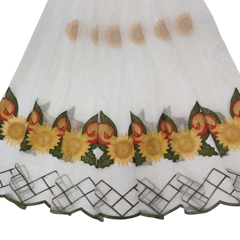  Sunflower Flower Pattern Towel Cheap Embroidery Curtain for Kitchen and Cafe