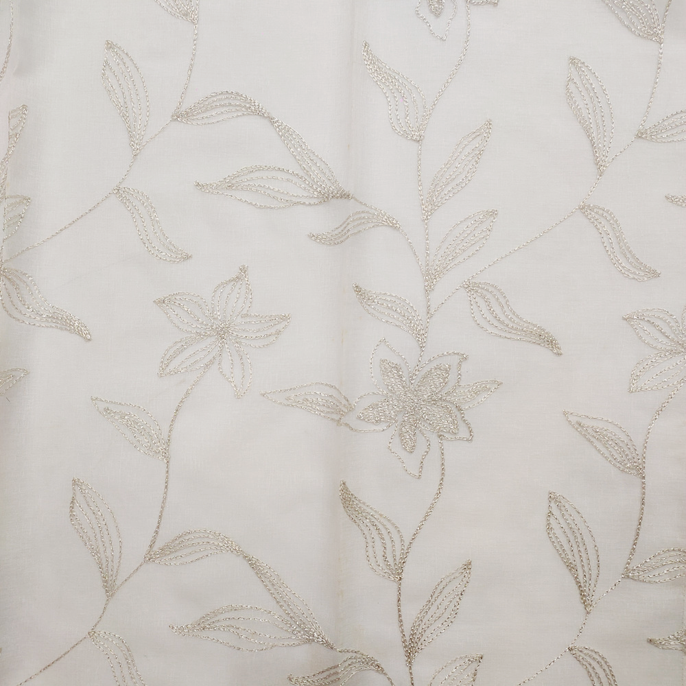 Vintage Style Floral Pattern Embroidery Curtain Fabric for Bedroom and Living Room