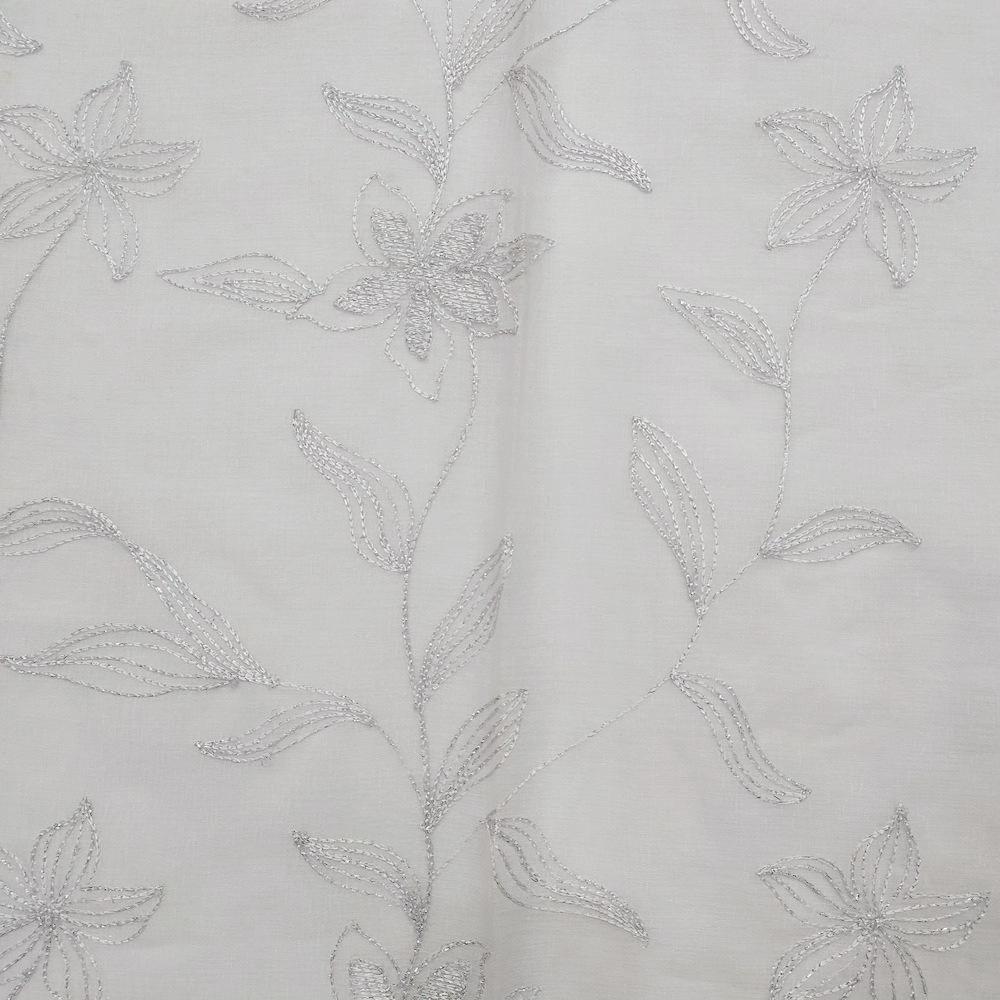 Vintage Style Floral Pattern Embroidery Curtain Fabric for Bedroom and Living Room