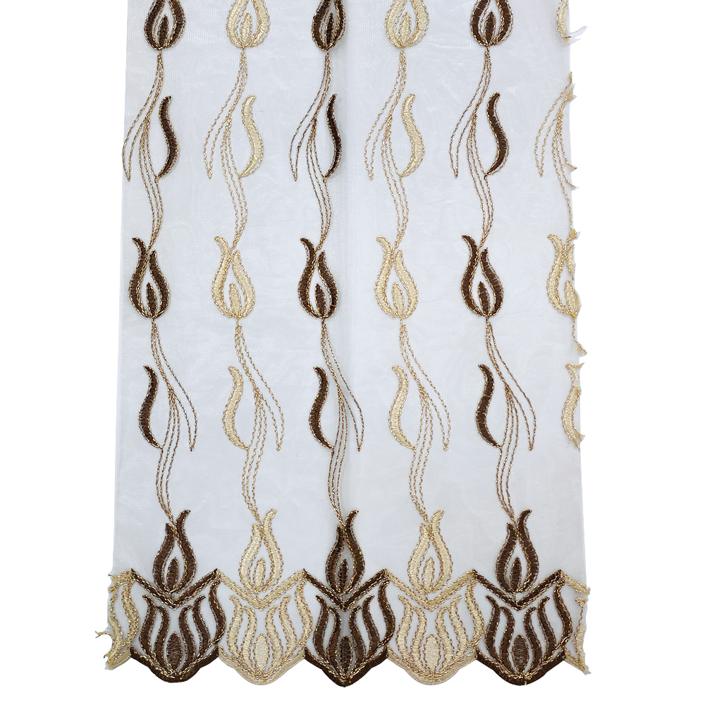 Nordic Light Luxury Design Gold and Silver Color Series Embroidery Curtain Fabric