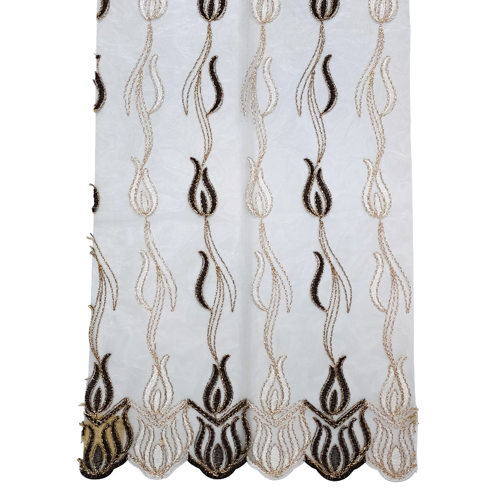 Nordic Light Luxury Design Gold and Silver Color Series Embroidery Curtain Fabric