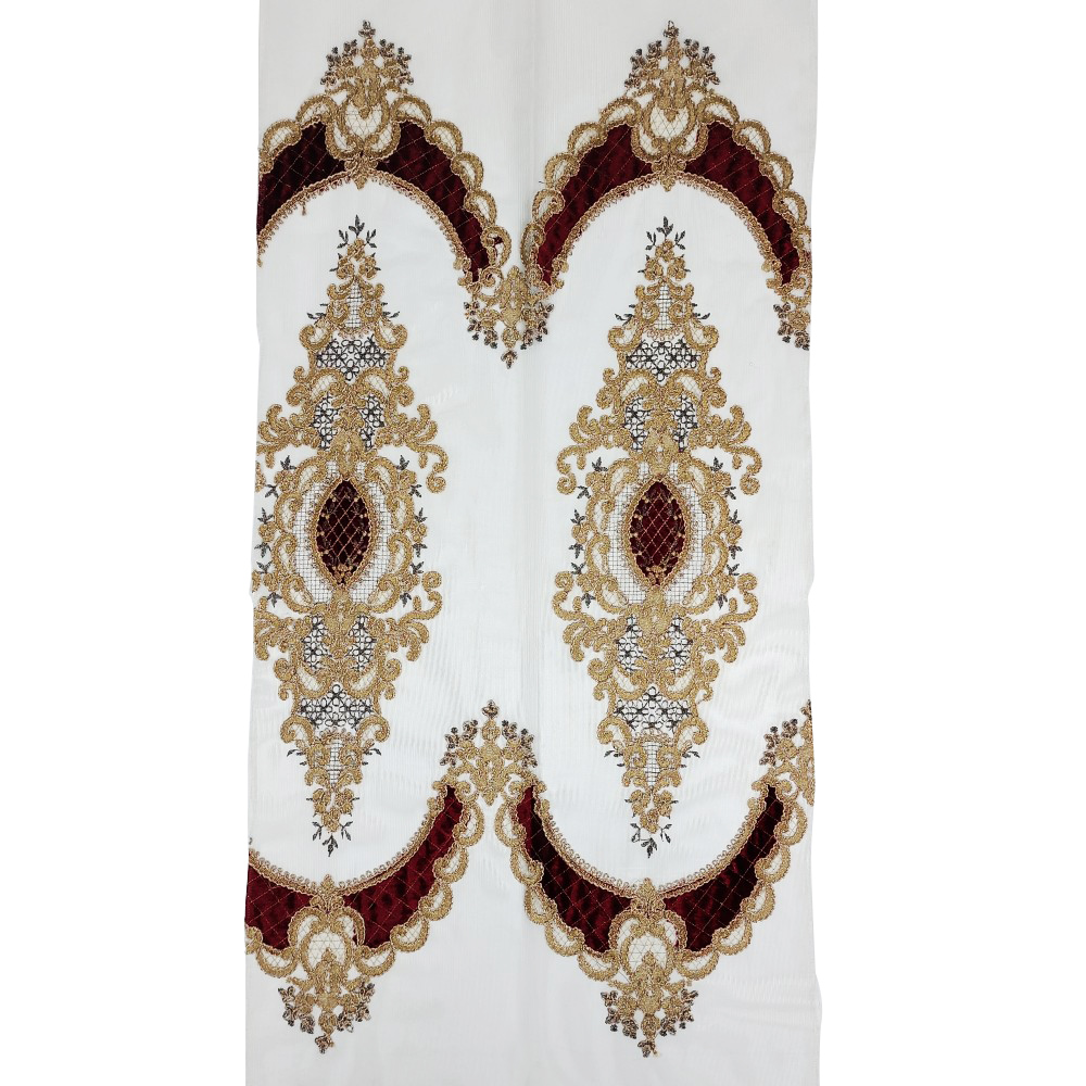 Classic European Style High-end Coloured Rope Embroidered Curtain Fabric