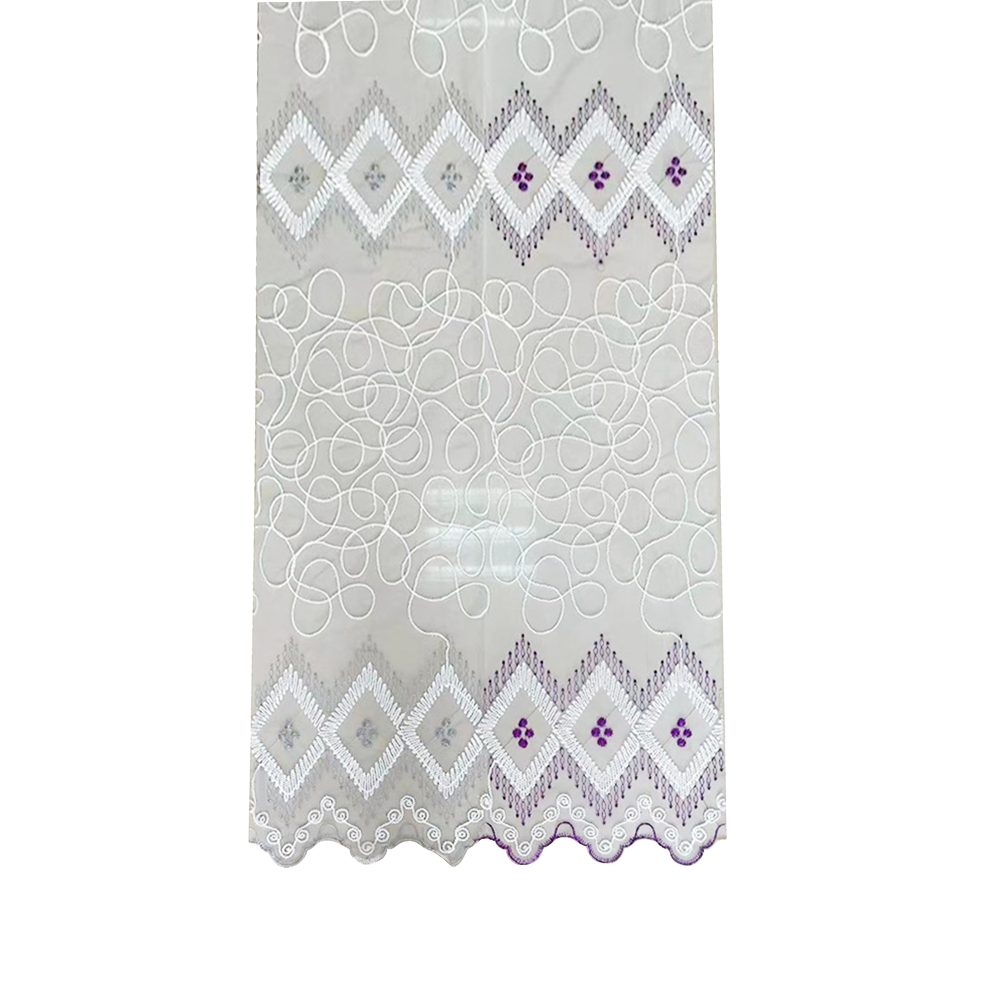 High Quality Rhombus Irregular Embroidery Curtain Fabric 