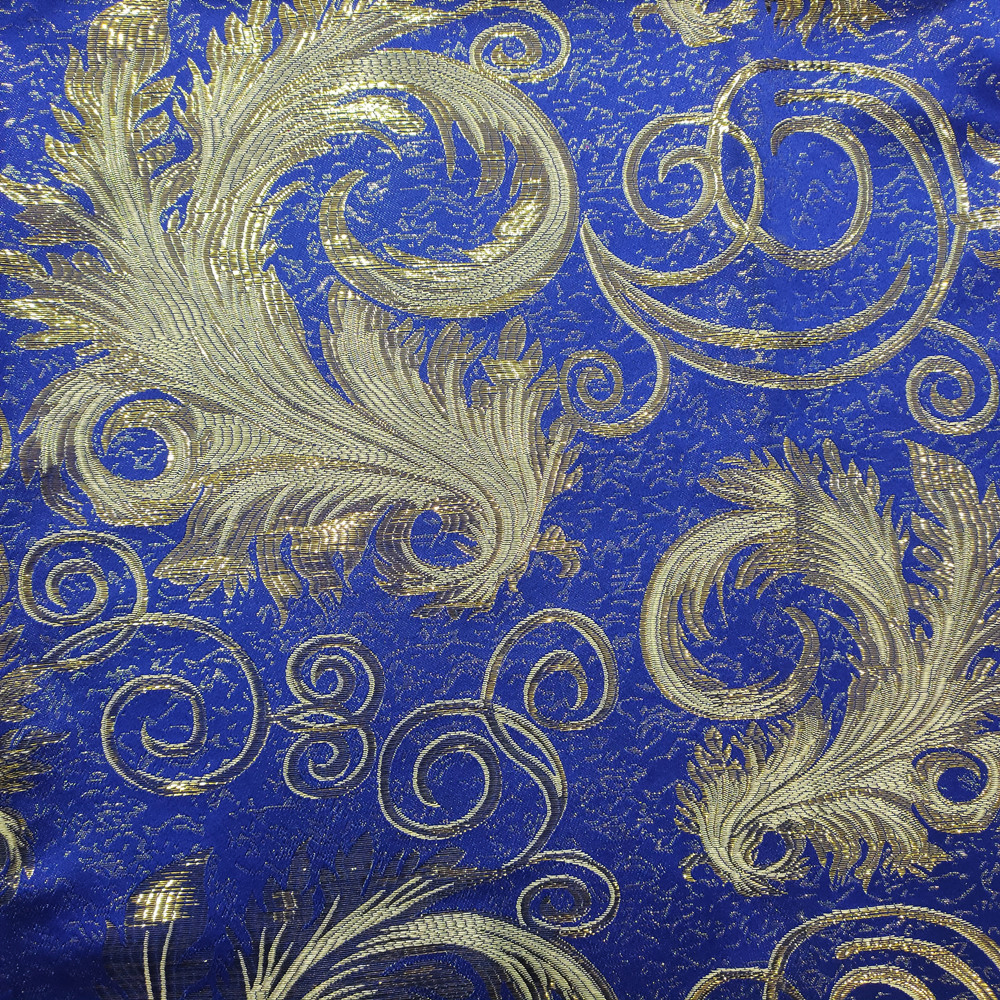  Luxury Style Polyester Gold Metallic Jacquard Curtain Fabric 