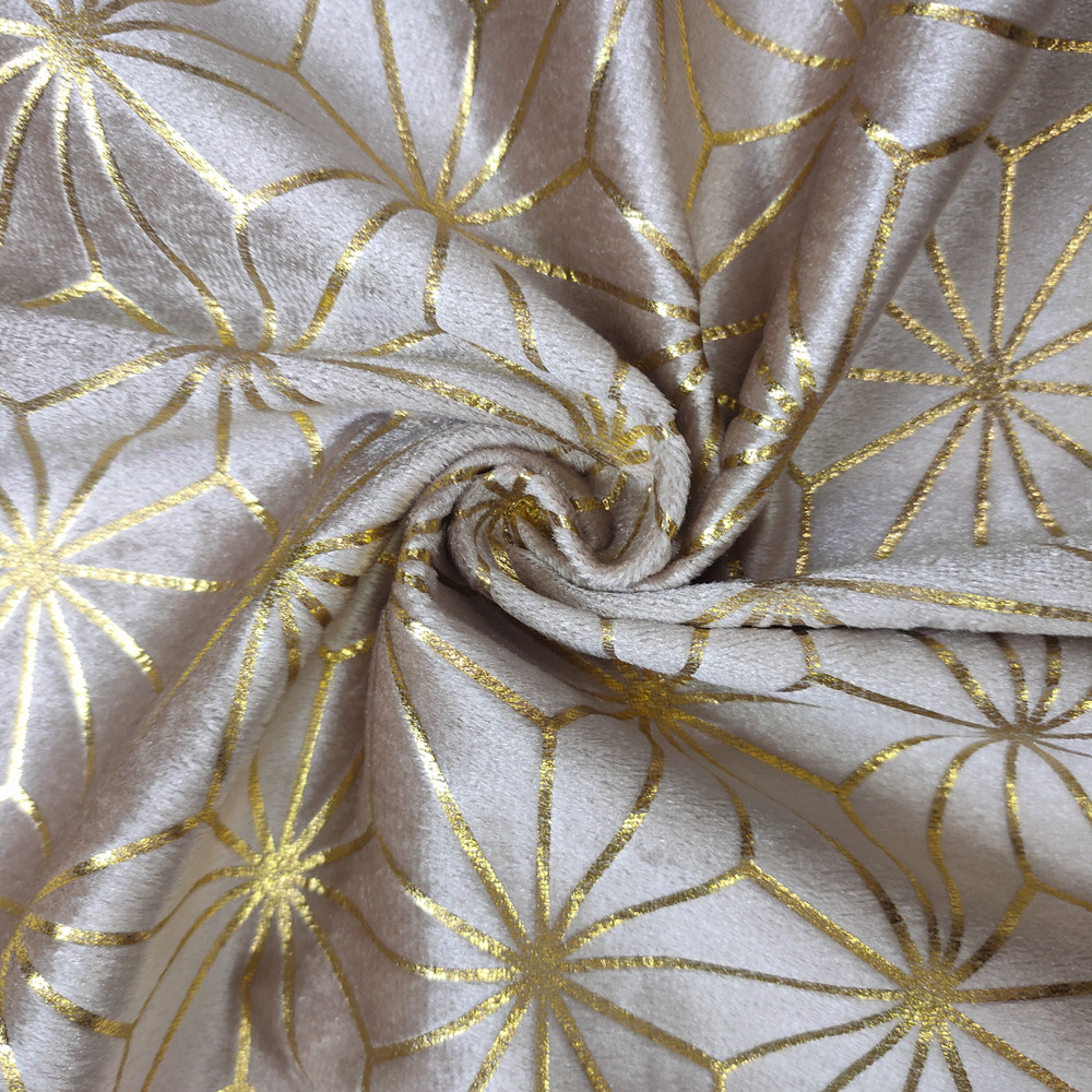 Polyester Soft Gold Foil Italian Velvet Fabric for Curtain