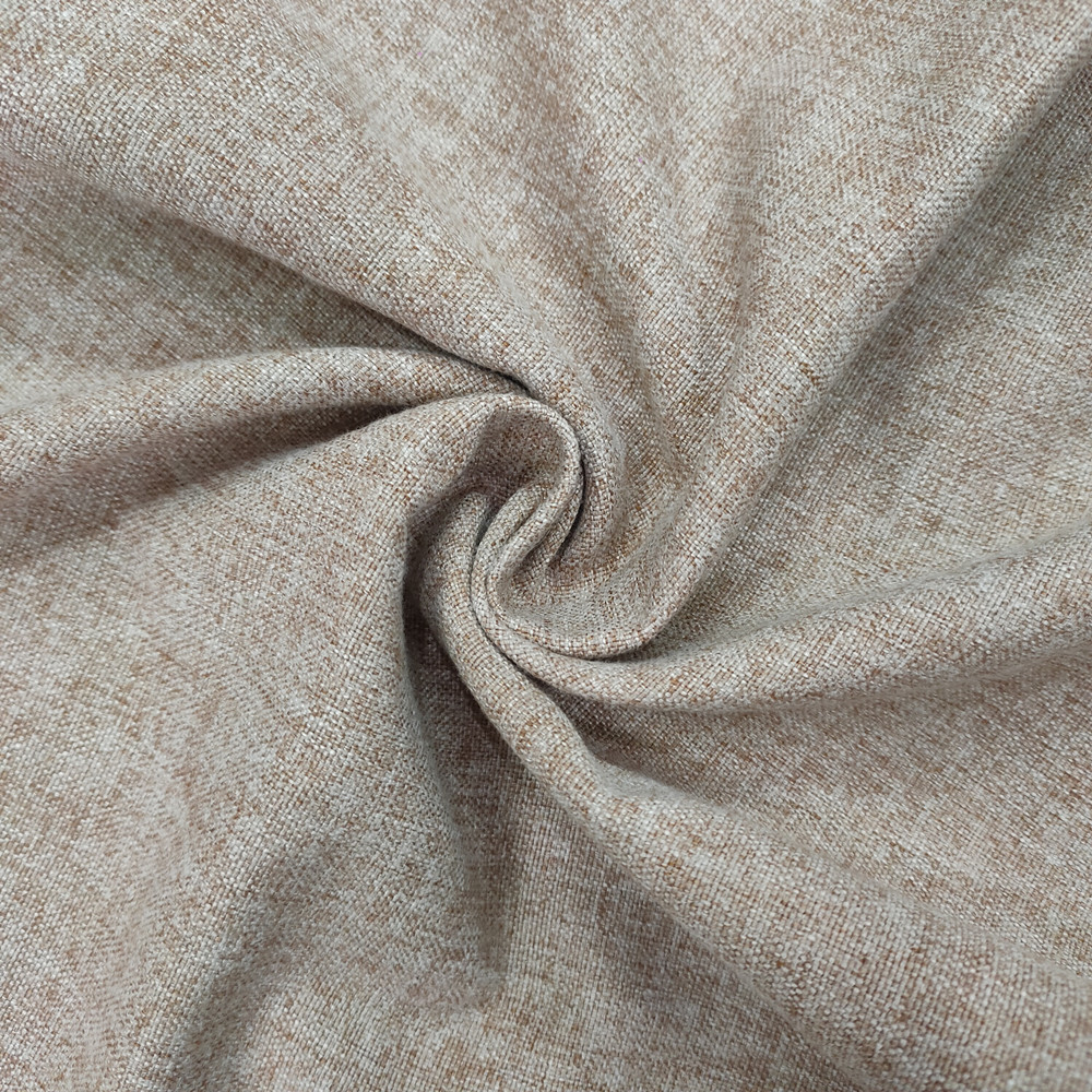 Plain Polyester Woven Linen Look Curtain Fabric