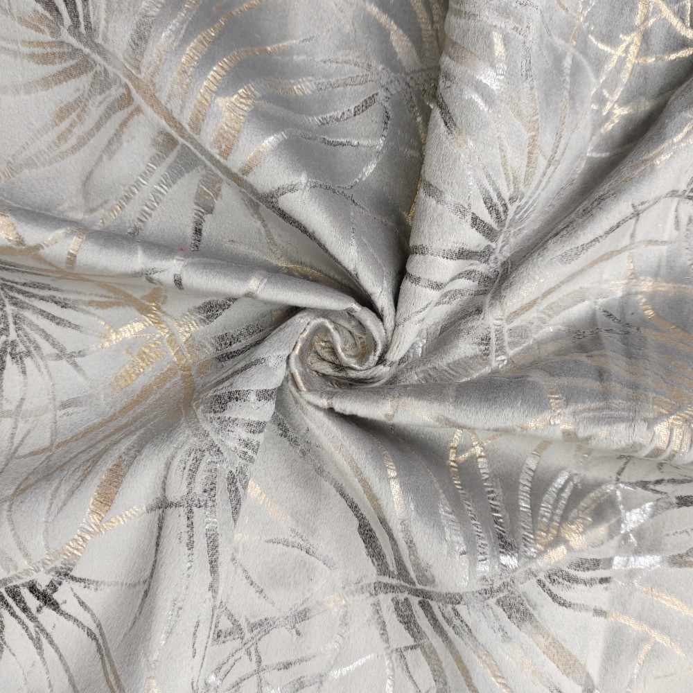 Foil Print Pattern Super Soft Holland Velvet Bronzed Velvet Curtain Fabric 