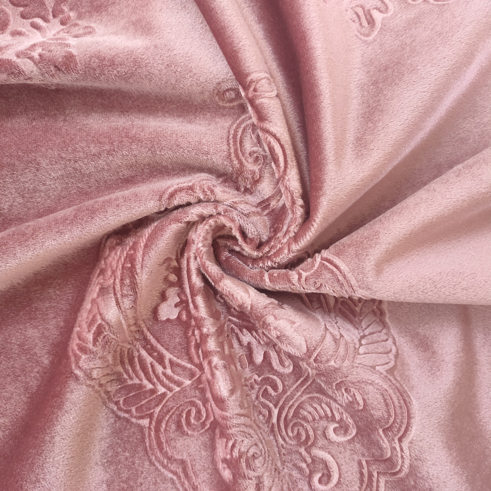 High Quality Soft 3D Embossed Italian Velvet Upholstery Fabric for Curtain