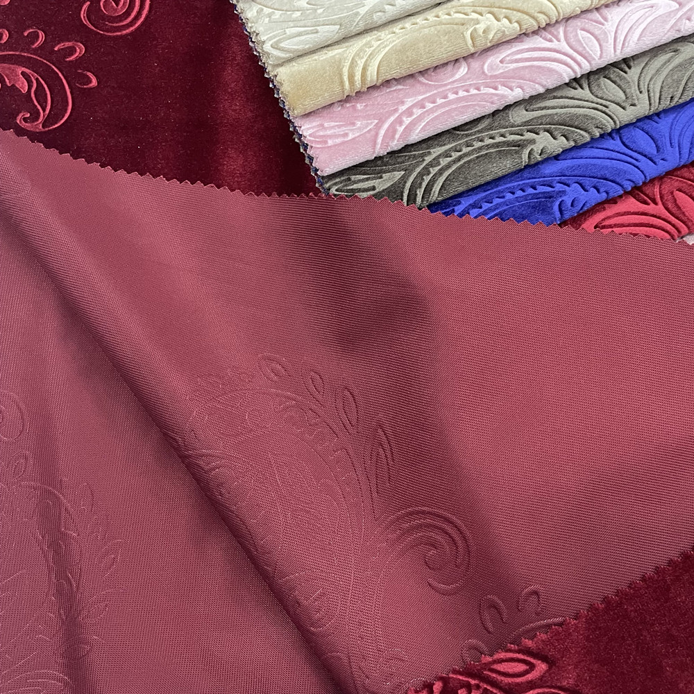 Polyester Luxury High Quality 3D Embossed Italian Velvet Fabric for Curtain