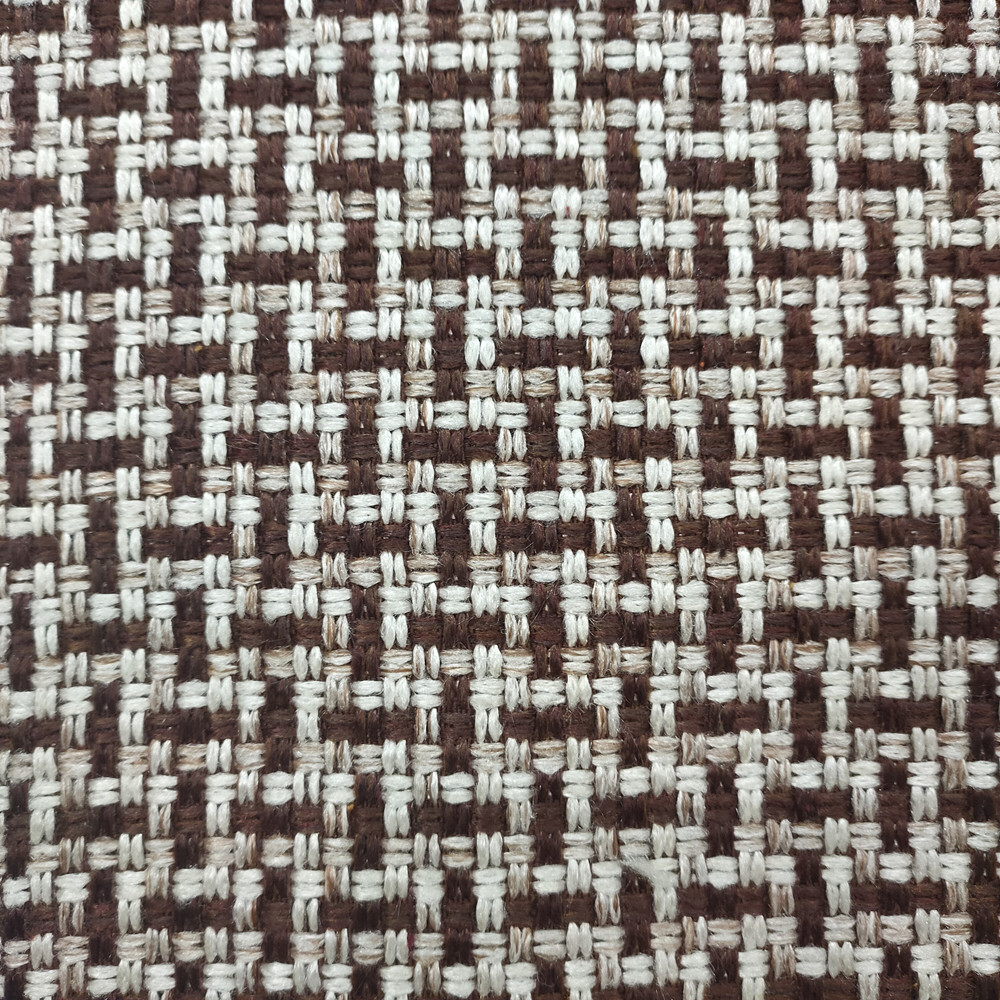 Coarse Hemp Lattice Design Woven Trending Imitation Linen Sofa Fabric 