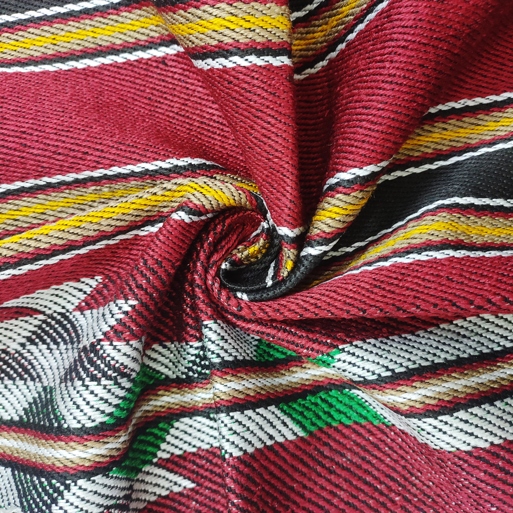 Polyester Stripe Cotton Jacquard Sadu Fabric for Sofa or Tent and Bag