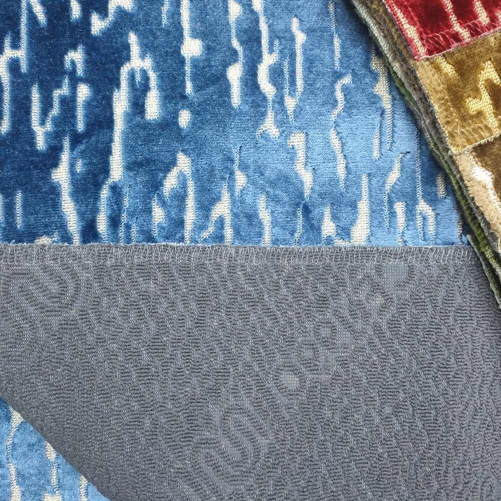  Plain Jacquard Cut Pile Velvet Textile Fabric for Sofa Furniture