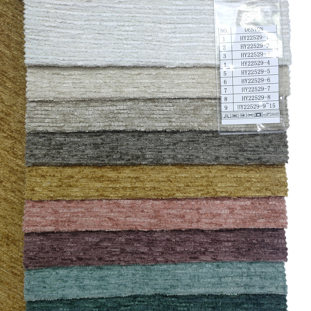 Minimalist Style Chenille Texture Polyester Chenille Fabric for Sofa