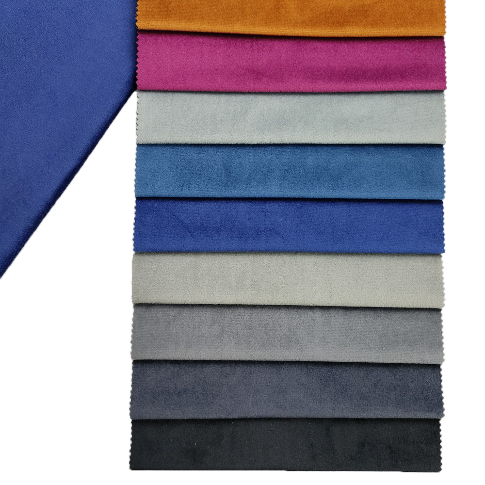 295GSM Weigh Polyester Plain Color Soft Holland Velvet Fabric for Sofa